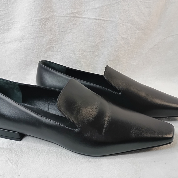 LOULOU STUDIO Carole Black Leather Loafers Pointed Toe Minimalist Flat 40 Italy - Picture 9 of 16